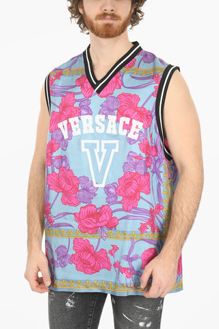 Embroidered Logo Printed Basket Tank Top