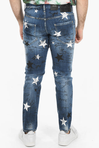 Jeans Stonewashed SKATER con Stampa Stella 17cm