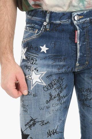 Jeans Stonewashed SKATER con Stampa Stella 17cm