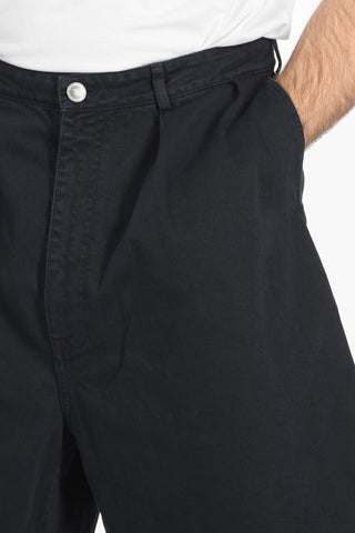 Wide Fit Double Pleated Denim Shorts