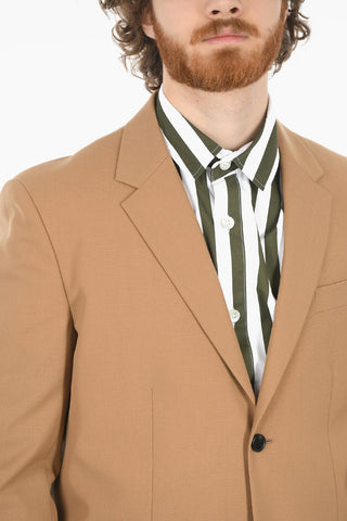 2 Button Wool Blend Dry Relaxed Fit Blazer