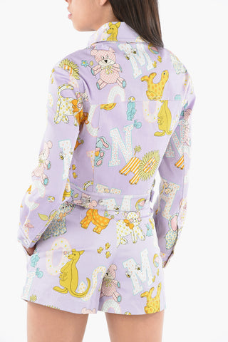 COUTURE! Giacca Crop LADIES WHO LUNCH in Cotone Stampato con Doppio Taschino