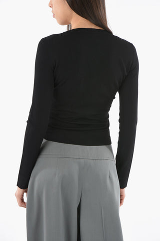 Pullover Elasticizzato Con Scolllo A V