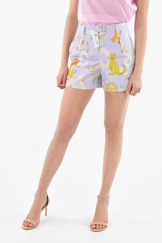 COUTURE! Shorts a Vita Alta LADIES WHO LUNCH in Cotone Stampato