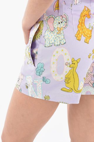 COUTURE! Shorts a Vita Alta LADIES WHO LUNCH in Cotone Stampato