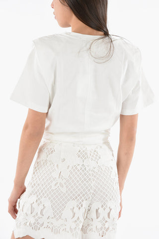 Crewneck ZELIKIA T-shirt With Front Slit
