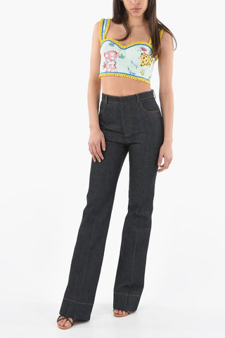 Flared Fit Rinsed Wash Jeans