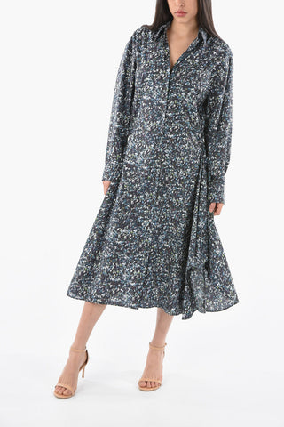 Patterned Shirt Dress with Breast Pocket