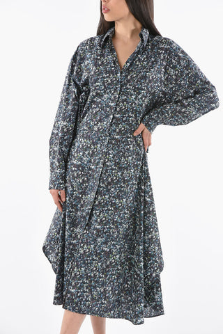 Patterned Shirt Dress with Breast Pocket