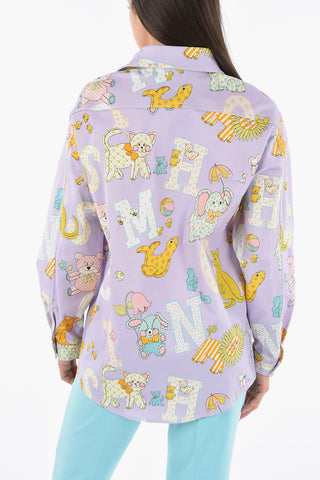 COUTURE! Over Shirt LADIES WHO LUNCH in Cotone Stampato con Taschino