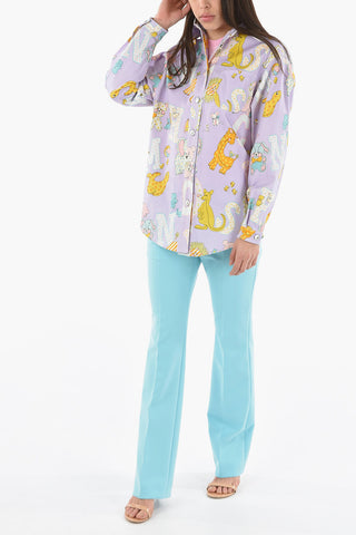 COUTURE! Over Shirt LADIES WHO LUNCH in Cotone Stampato con Taschino