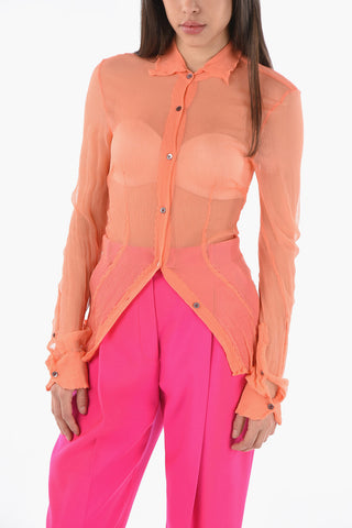 Ruched Silk CLOUDY Shirt