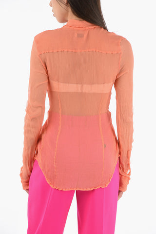 Ruched Silk CLOUDY Shirt