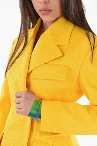 Floral Jacquard Sculptured Blazer