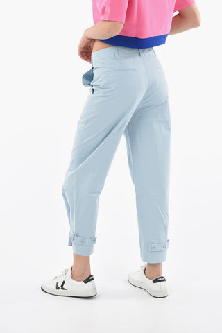 WHITE LABEL Linen and Cotton Pants with Ankle Strap