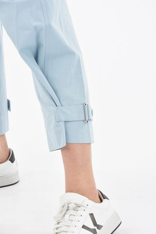 WHITE LABEL Linen and Cotton Pants with Ankle Strap