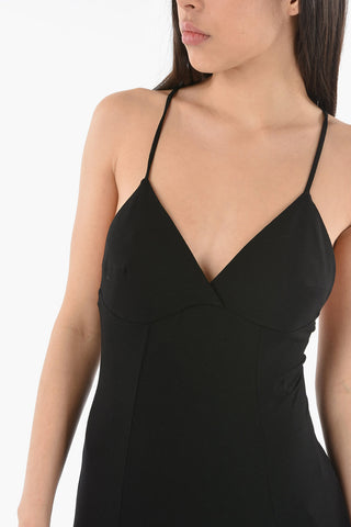 Dress with Draped Hem and Crossed Straps