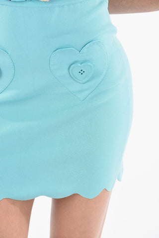 COUTURE! Minigonna a Tubino con Orlo Smerlato e Tasche a Cuore