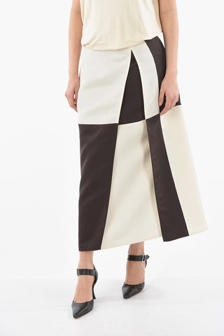 Panel Skirt with Deep Split on Front
