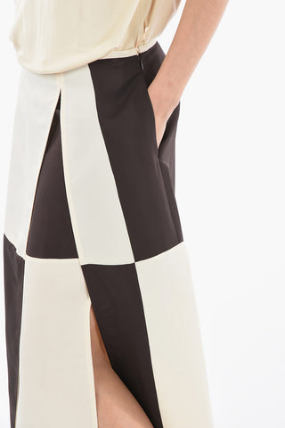 Panel Skirt with Deep Split on Front