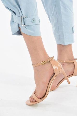 WHITE LABEL Linen and Cotton Pants with Ankle Strap
