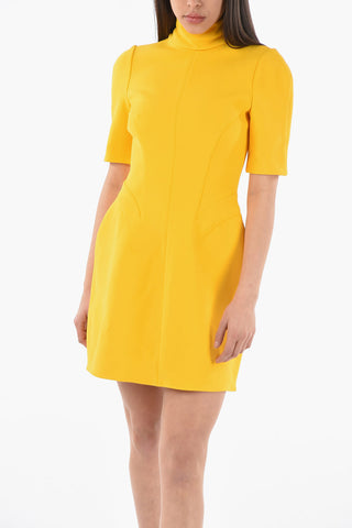 Mini Dress a Maniche Corte con Collo Alto