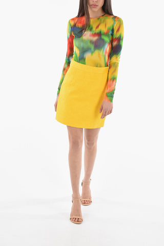 Floral Patterned Jaquard Skirt