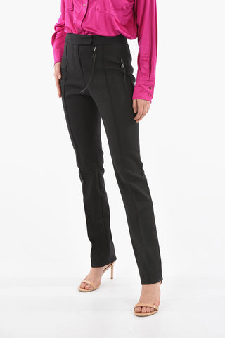 Charm Detail Cotton Blend Chinos Pants