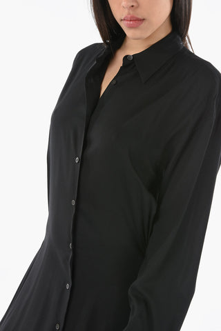 Asymmetrical Shirt Dress DRASS with Spread Collar and Buttons