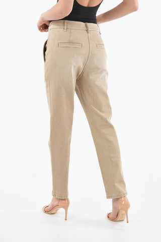 Pantalone a Vita Alta a Gamba Affusolata e con Pinces