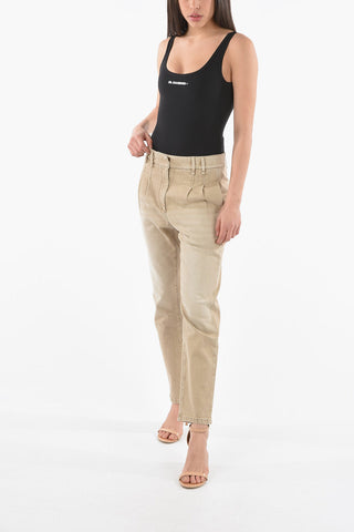 Pantalone a Vita Alta a Gamba Affusolata e con Pinces
