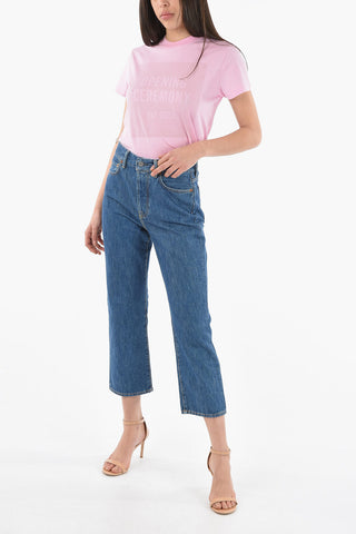Straight-leg Cropped MECE Denims with High-waist 20cm