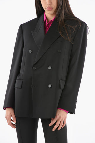 Wool Double-breasted UNISEX Blazer with Peak Lapel