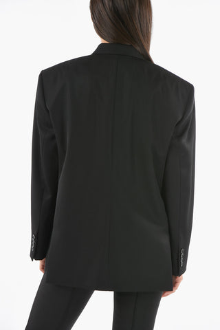Wool Double-breasted UNISEX Blazer with Peak Lapel