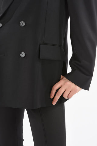 Wool Double-breasted UNISEX Blazer with Peak Lapel