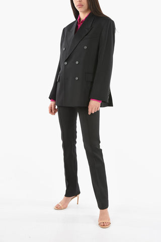Wool Double-breasted UNISEX Blazer with Peak Lapel