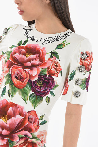 Floral Patterned Dress with Jewel Details