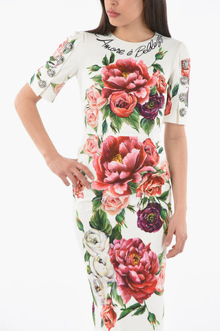 Floral Patterned Dress with Jewel Details