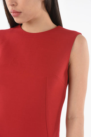 Vestito Shift in Lana Vergine Senza Maniche
