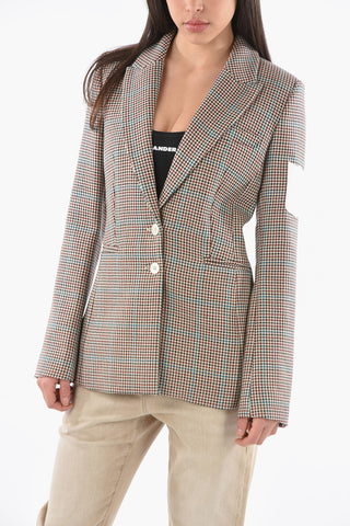 TAILORING Houndstooth Motif Slim Fit Blazer