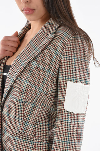 TAILORING Houndstooth Motif Slim Fit Blazer