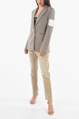 TAILORING Houndstooth Motif Slim Fit Blazer
