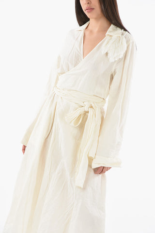 Linen and Cotton Wrap Dress