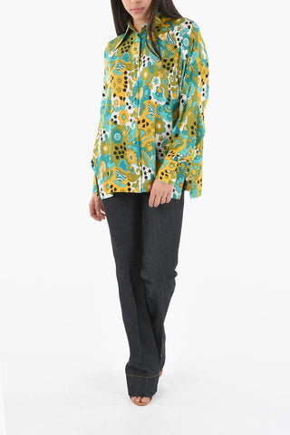 Floral Print Silk Long Sleeved Shirt
