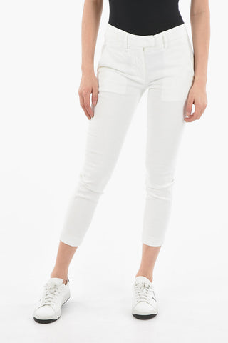 Solid Color Flax Blend Chino Pants