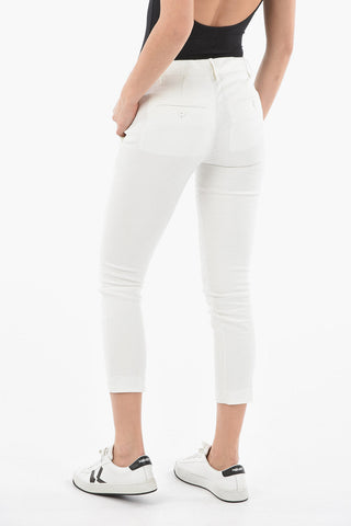 Solid Color Flax Blend Chino Pants