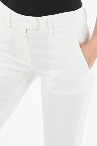 Solid Color Flax Blend Chino Pants