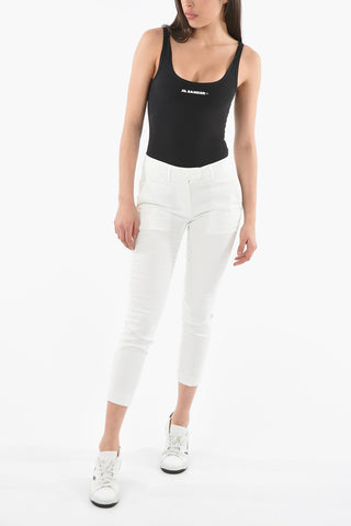 Solid Color Flax Blend Chino Pants