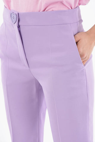 COUTURE! Pantaloni Sartoriali LADIES WHO LUNCH in Viscosa con Bottone a Cuore