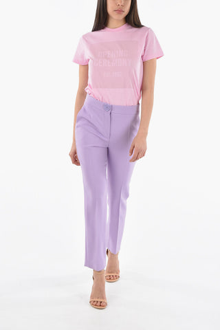 COUTURE! Pantaloni Sartoriali LADIES WHO LUNCH in Viscosa con Bottone a Cuore